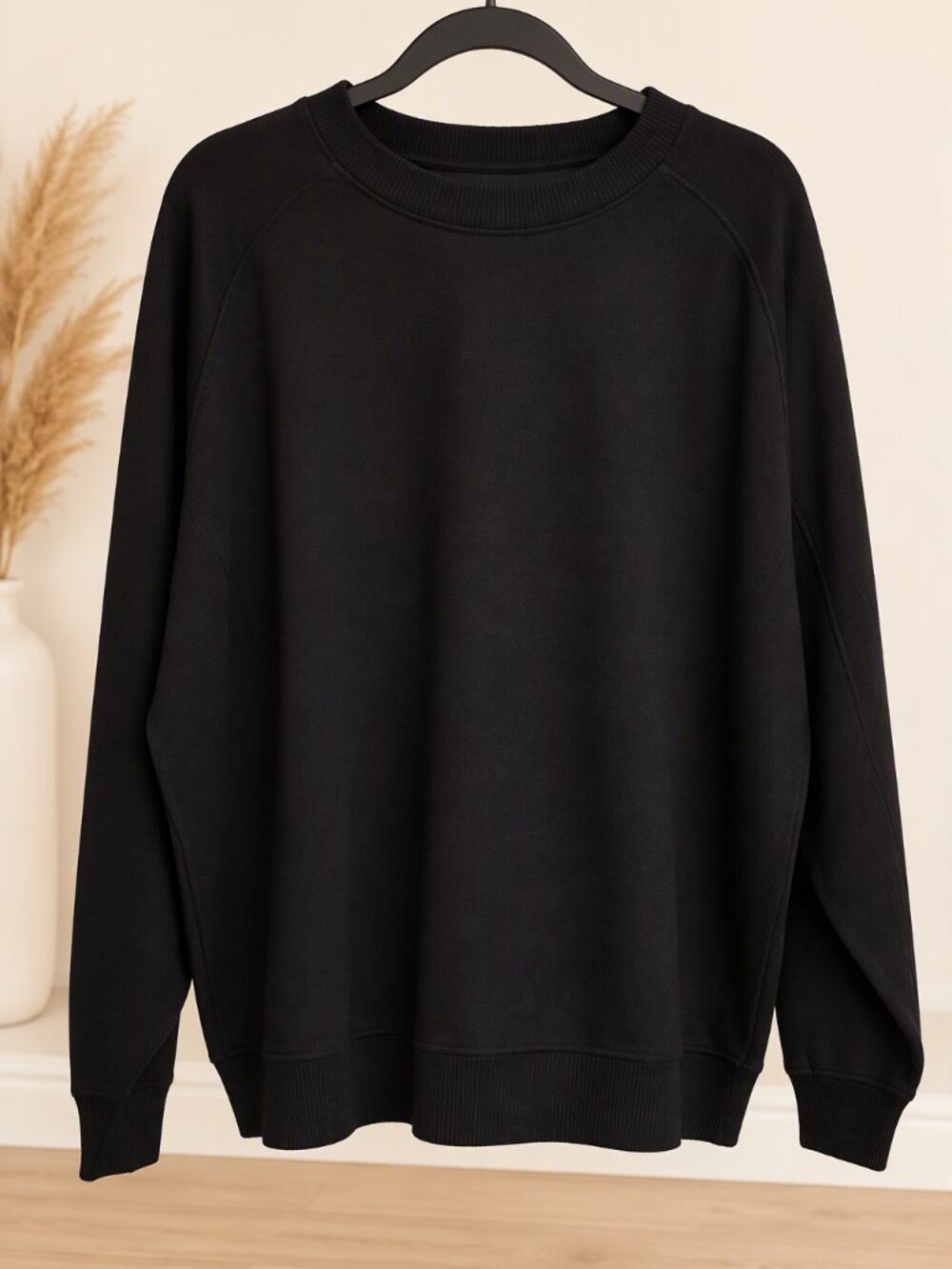 Zenana Black Sweatshirt 3X Plus Size Cotton Blend Stretch Pullover